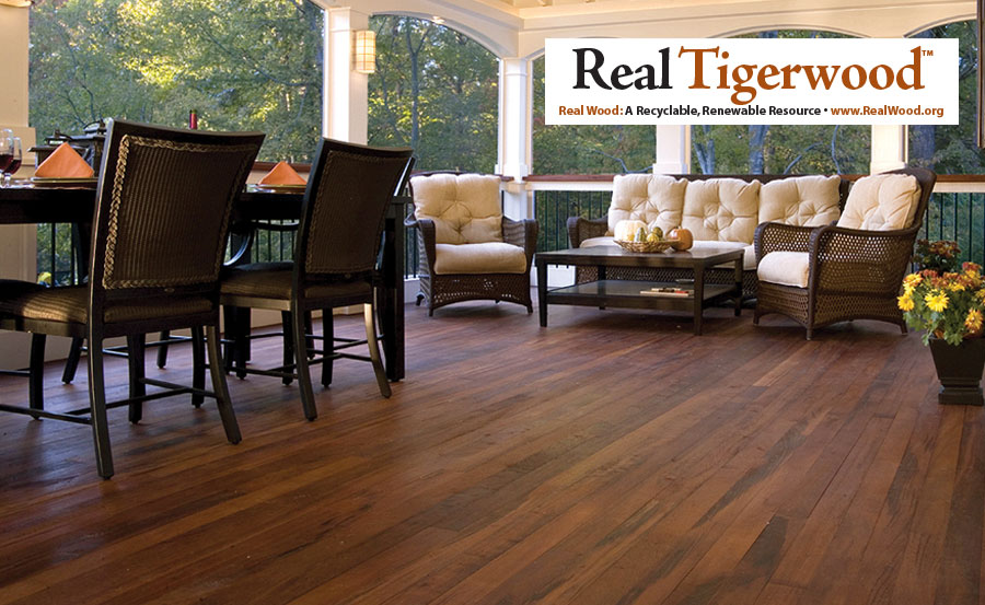 Tigerwood stocked in Atlanta provides beauty, durability and a smooth wood surface for your deck.